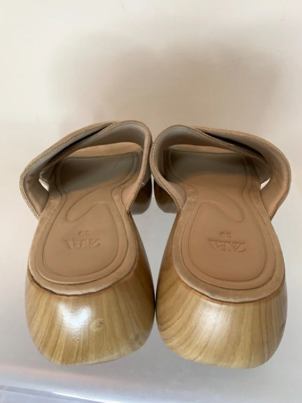 Zara Sand Brown Split Suede Sandals 39 - Picture 5 of 11